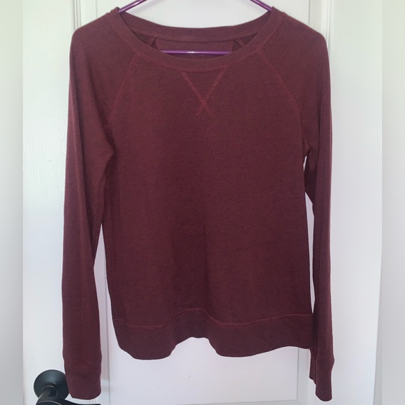 Merona Women’s Maroon Purple Soft Long Sleeve Top Sweatshirt - Size Small - Picture 2 of 12